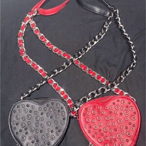 Steve Madden Black and Red Heart Crossbody Bags
